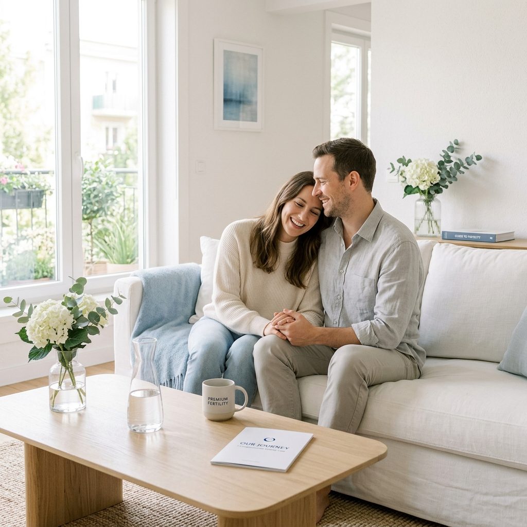 A couple at home, planning together